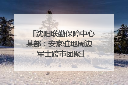 沈阳联勤保障中心某部：安家驻地周边 军士跨市团聚