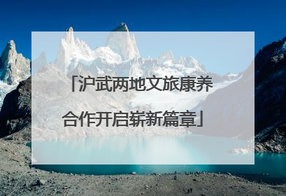 沪武两地文旅康养合作开启崭新篇章