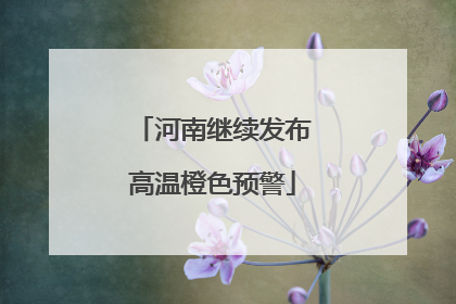 河南继续发布高温橙色预警