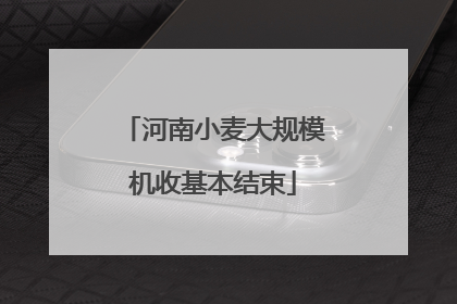 河南小麦大规模机收基本结束