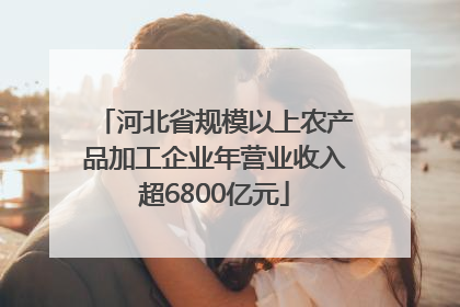 河北省规模以上农产品加工企业年营业收入超6800亿元