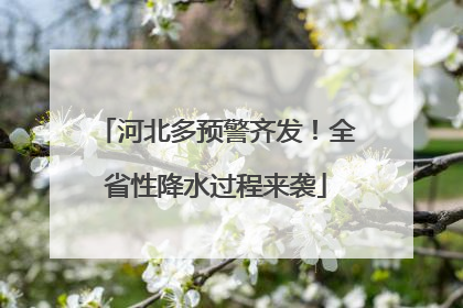 河北多预警齐发！全省性降水过程来袭