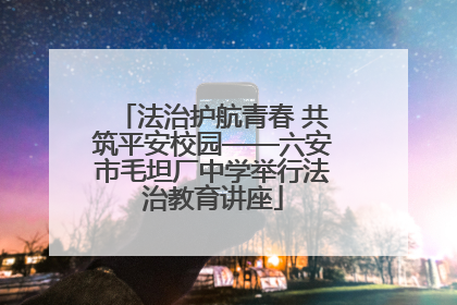 法治护航青春 共筑平安校园——六安市毛坦厂中学举行法治教育讲座
