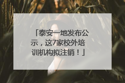 泰安一地发布公示，这7家校外培训机构拟注销！