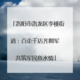 洛阳市洛龙区李楼街道：百企千店齐拥军 共筑军民鱼水情