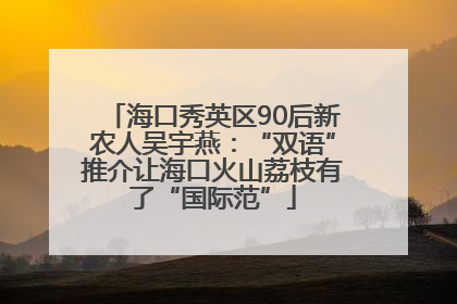 海口秀英区90后新农人吴宇燕：“双语”推介让海口火山荔枝有了“国际范”