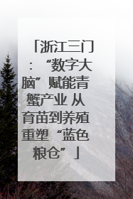 浙江三门：“数字大脑”赋能青蟹产业 从育苗到养殖重塑“蓝色粮仓”