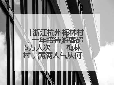 浙江杭州梅林村，一年接待游客超5万人次——梅林村，满满人气从何来（经济新方位·农村消费观察）