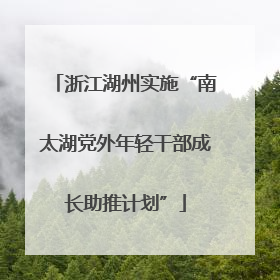 浙江湖州实施“南太湖党外年轻干部成长助推计划”