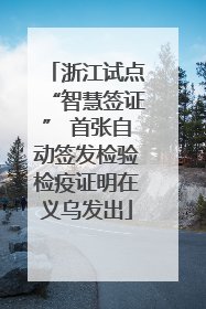 浙江试点“智慧签证” 首张自动签发检验检疫证明在义乌发出