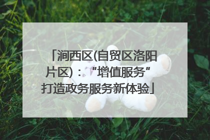 涧西区(自贸区洛阳片区)：“增值服务”打造政务服务新体验