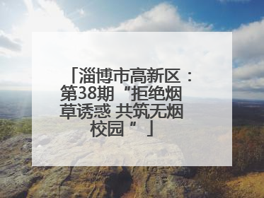 淄博市高新区：第38期“拒绝烟草诱惑 共筑无烟校园 ”