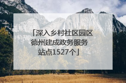 深入乡村社区园区 德州建成政务服务站点1527个