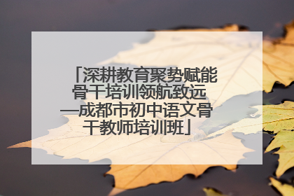 深耕教育聚势赋能 骨干培训领航致远—成都市初中语文骨干教师培训班