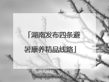 湖南发布四条避暑康养精品线路