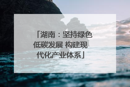 湖南：坚持绿色低碳发展 构建现代化产业体系