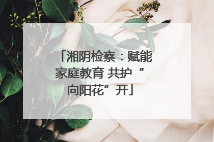 湘阴检察：赋能家庭教育 共护“向阳花”开