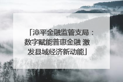 漳平金融监管支局：数字赋能普惠金融 激发县域经济新动能