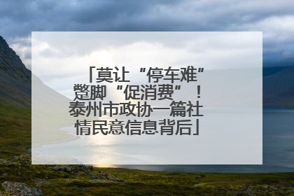 莫让“停车难”蹩脚“促消费”！泰州市政协一篇社情民意信息背后