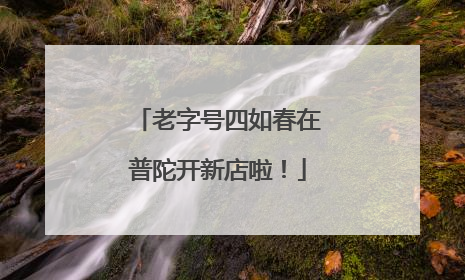 老字号四如春在普陀开新店啦！