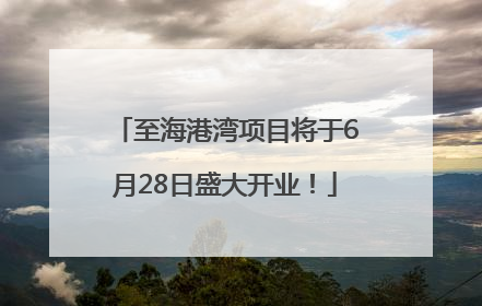 至海港湾项目将于6月28日盛大开业！
