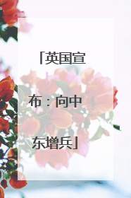 英国宣布：向中东增兵