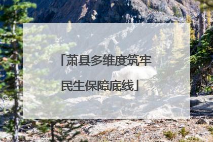 萧县多维度筑牢民生保障底线