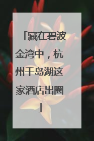 藏在碧波金湾中，杭州千岛湖这家酒店出圈