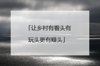 让乡村有看头有玩头更有赚头