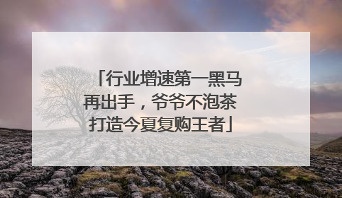 行业增速第一黑马再出手，爷爷不泡茶打造今夏复购王者