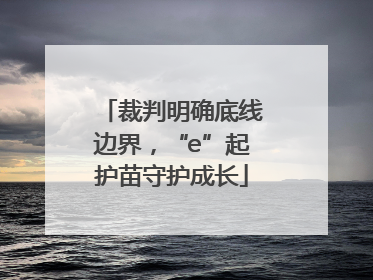 裁判明确底线边界，“e”起护苗守护成长