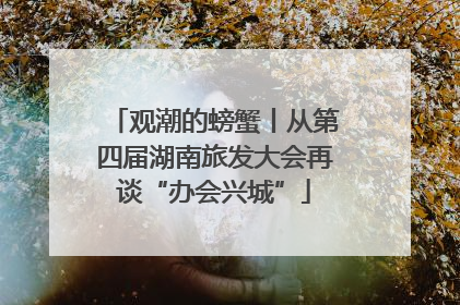 观潮的螃蟹丨从第四届湖南旅发大会再谈“办会兴城”