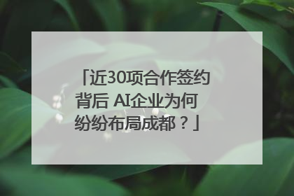 近30项合作签约背后 AI企业为何纷纷布局成都？