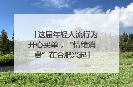 这届年轻人流行为开心买单，“情绪消费”在合肥兴起
