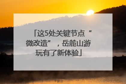 这5处关键节点“微改造”，岳麓山游玩有了新体验