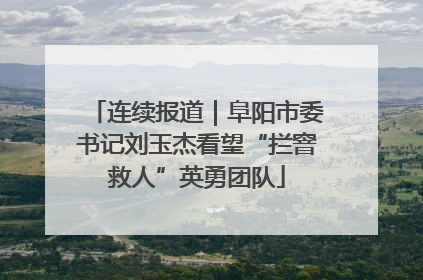 连续报道｜阜阳市委书记刘玉杰看望“拦窨救人”英勇团队