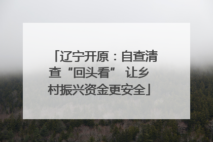 辽宁开原：自查清查“回头看” 让乡村振兴资金更安全