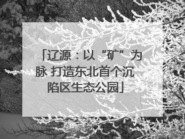 辽源：以“矿”为脉 打造东北首个沉陷区生态公园