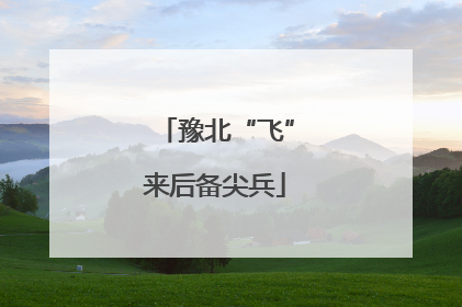 豫北“飞”来后备尖兵
