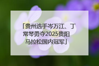 贵州选手岑万江、丁常琴勇夺2025贵阳马拉松国内冠军