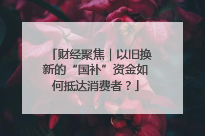 财经聚焦｜以旧换新的“国补”资金如何抵达消费者？