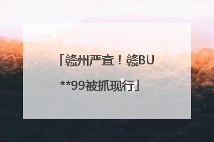 赣州严查！赣BU**99被抓现行