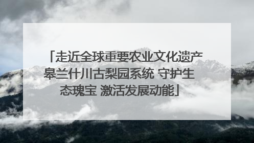 走近全球重要农业文化遗产皋兰什川古梨园系统 守护生态瑰宝 激活发展动能