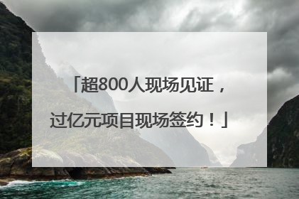 超800人现场见证，过亿元项目现场签约！