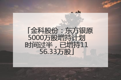 金科股份：东方银原5000万股增持计划时间过半，已增持1156.33万股