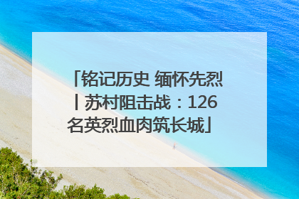 铭记历史 缅怀先烈丨苏村阻击战：126名英烈血肉筑长城