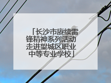 长沙市赓续雷锋精神系列活动走进望城区职业中等专业学校