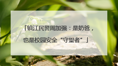 镇江民警周加强：是奶爸，也是校园安全“守望者”