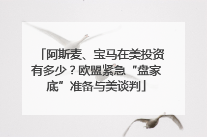 阿斯麦、宝马在美投资有多少？欧盟紧急“盘家底”准备与美谈判