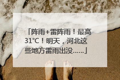 阵雨+雷阵雨！最高31℃！明天，河北这些地方雷雨出没……